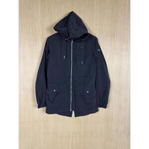 Columbia Jacket Womens XS Black Hooded Rain Coat Zip Pockets Lightweight